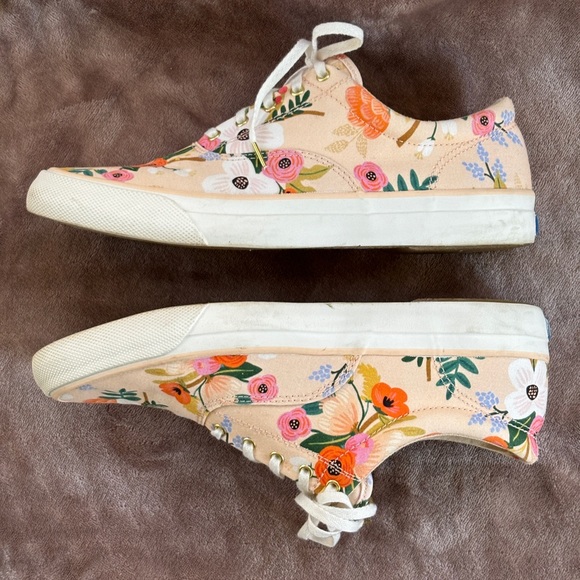 Keds x Rifle Paper Co Peach Floral Lace Up Sneakers Size 9 from Anthropologie - Picture 7 of 15